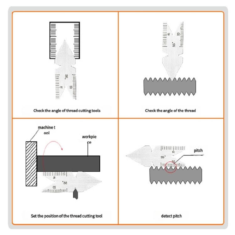 Machinists Grade Thread Center Gauge Set Steel Engraveds Marking Double Scale System Center Gauge For Various Standards