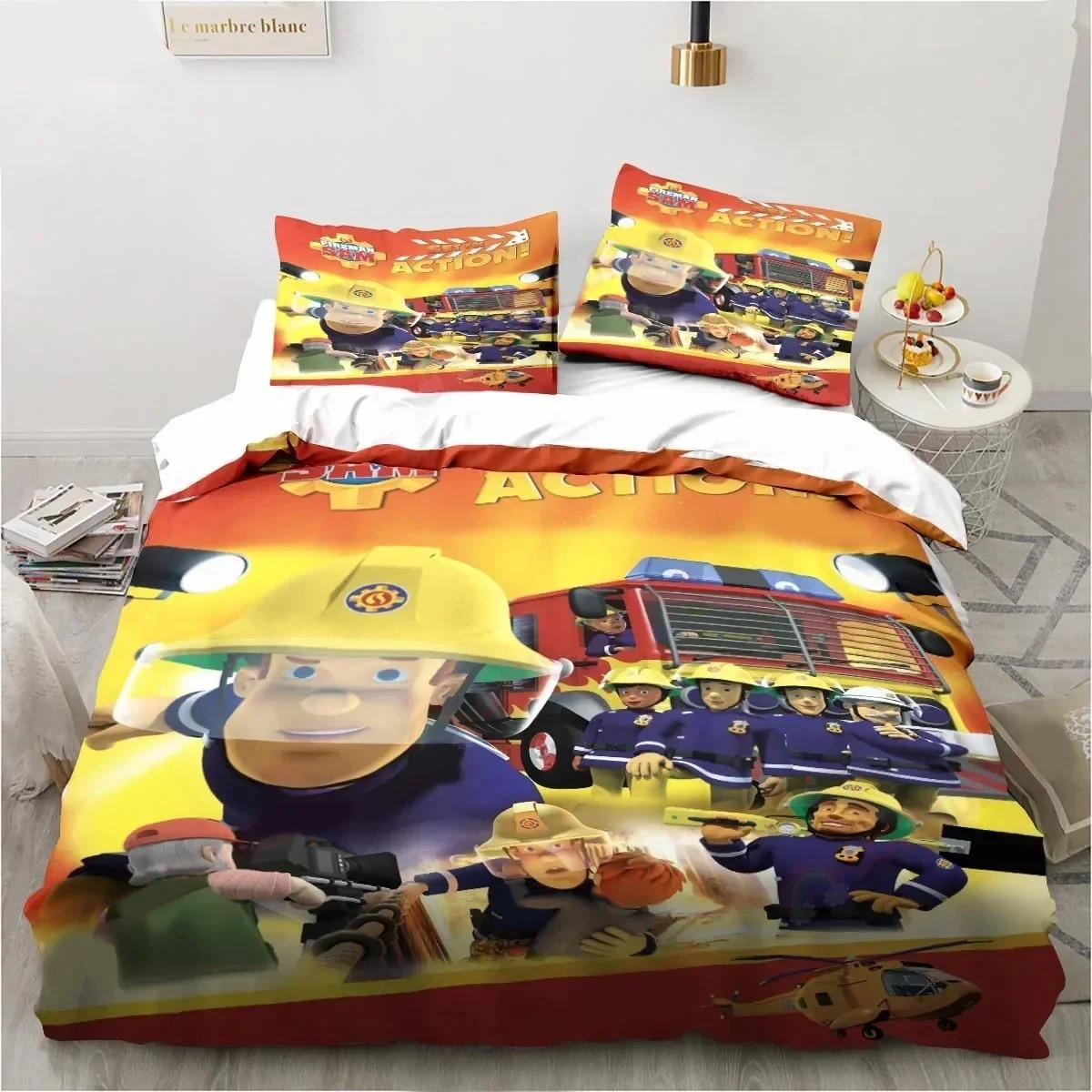 

Мультфільм Пожежний Сем Іграшки Комплект постільної білизни Підодіяльник Постільний комплект Підодіяльник Наволочка Підодіяльник king Queen Size Комплект постільної білизни для дорослих хлопчиків US Twin 173x218cm