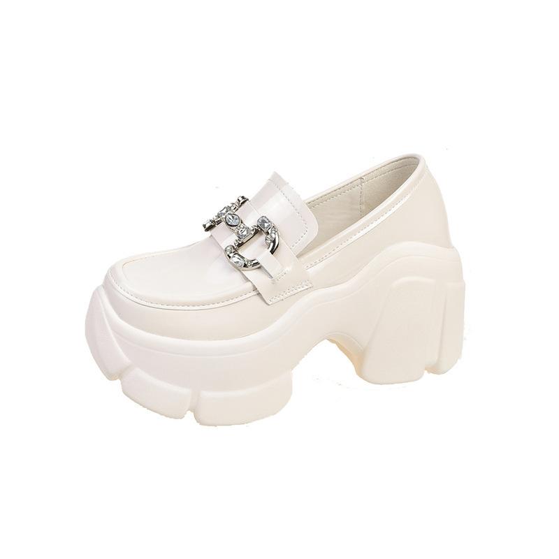 

Лоферы женские 2025 осень однопедальные с мелким вырезом одинарные туфли с внутренней высотой подъема женская обувь маленькие туфли-маффины модные и универсальные 35