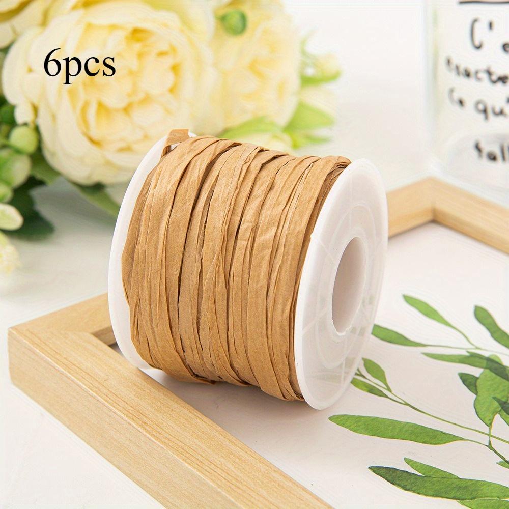 

6 рулонов рафия бумажная лента для рукоделия плетеные нитяные веревки DIY украшение для вечеринки коричневый
