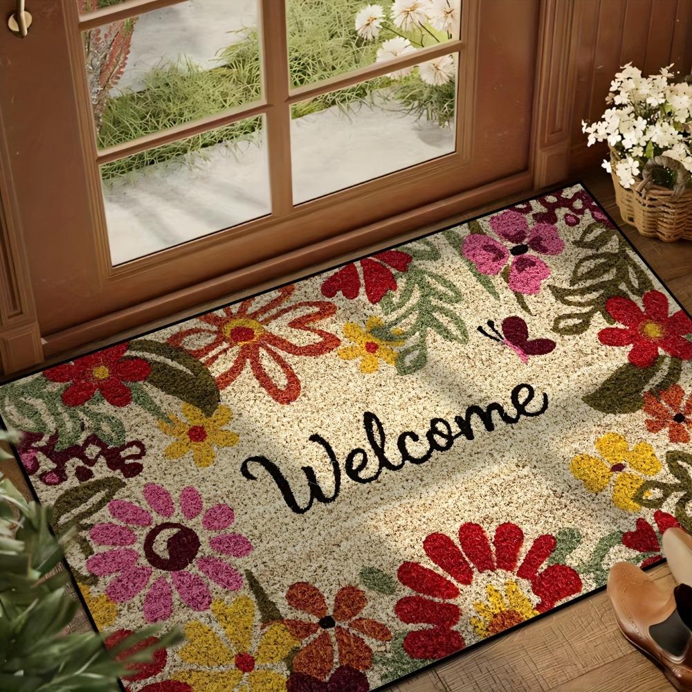 Flower Letter Absorbent Mat Love Heart Door Mat Stain-resistant Floor Mat  Entrance Hall