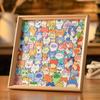 Kreslené roztomilé kotě Dřevěné puzzle Hračky Kreativní ručně malovaná DIY montážní hračka Puzzle Vánoční dárek