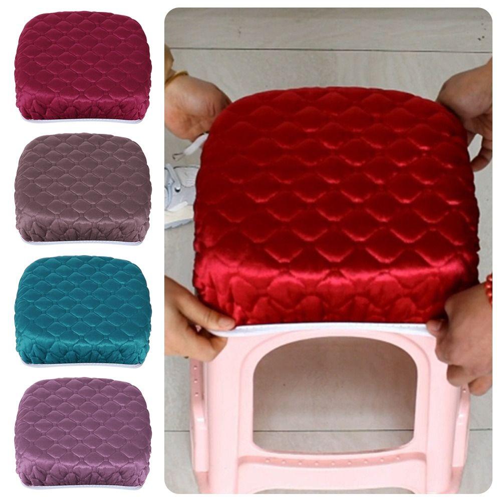 Thickening Square Stool Covers Elastic Chair Cover Linen Fabric Bar Counter Cover  Universal
