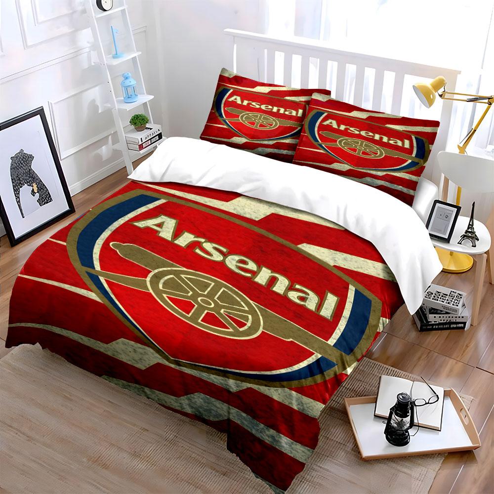 Arsenal-Logo mit Kanone. Bettwäsche-Sets Bettbezug-Sets Bettbezüge Kissenbezüge(1* Bettbezug 2* Kissenbezüge ohne Bettdecke)