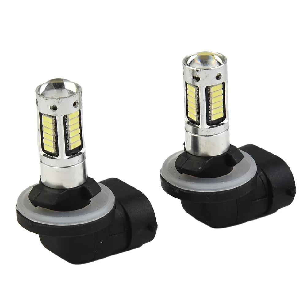 2x White 881 H27 LED Replacement Bulbs For Car Fog Lights Car DRL Lamps 30W 1800LM 12V 4014 30SMD 6000k Whit