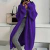 Women Long Cardigan Sweater Coat Open Front Mid-length Knitting Coat with Pockets Fall Winter Outwear