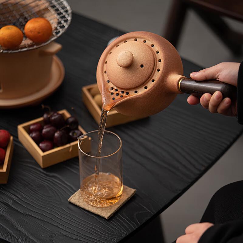 Shangqi Rustic Ceramic Teapot for Charcoal Brewing