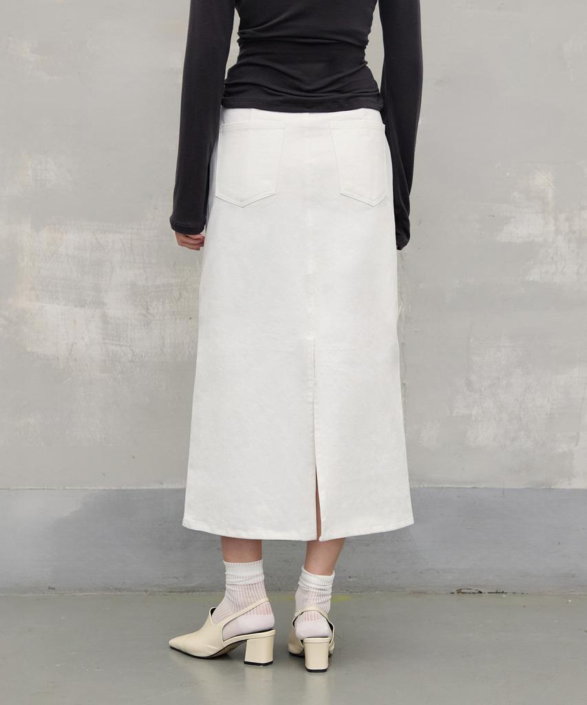 War For Woman W1103 Basic Long Skirt_White