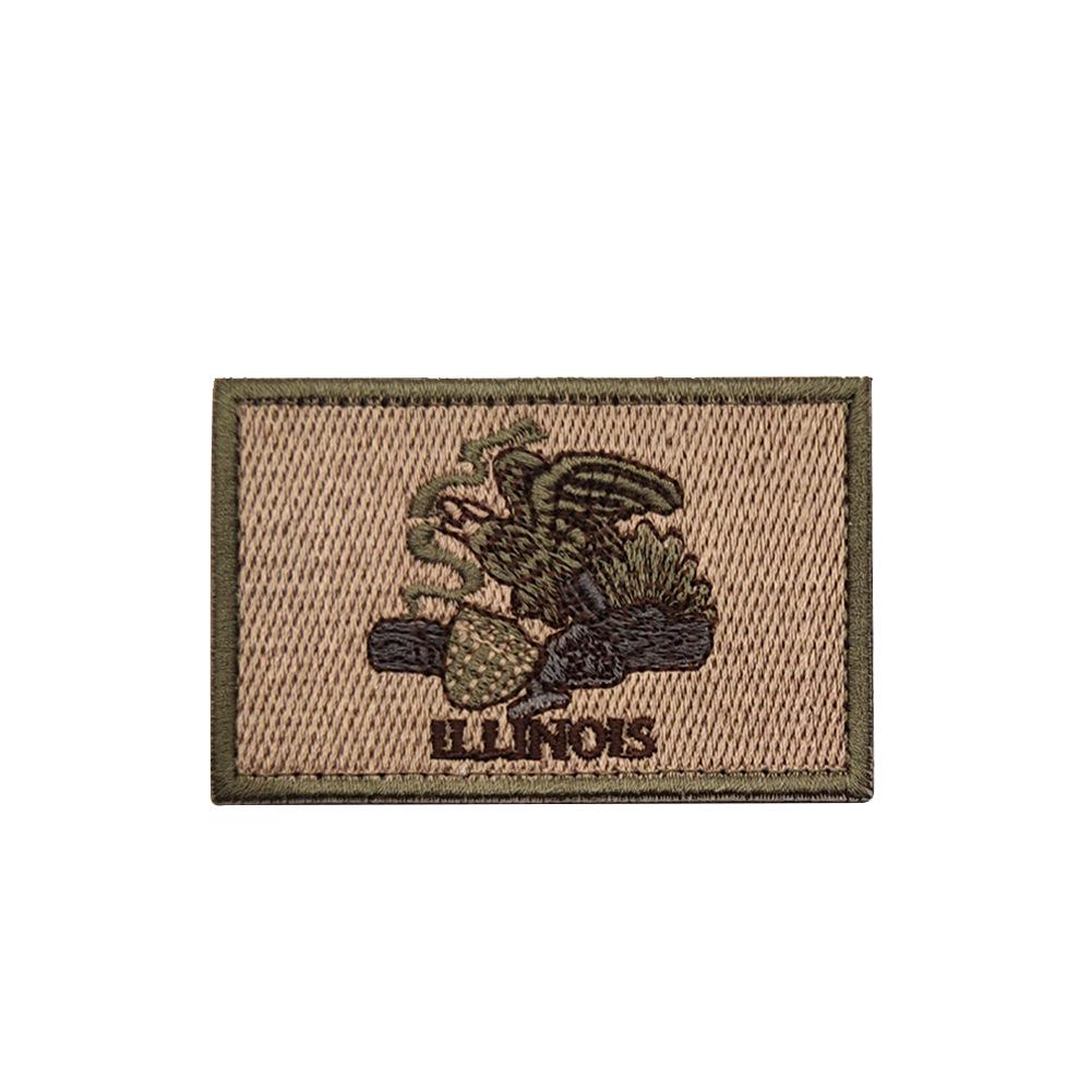 Geborduurde Klittenband Patches: Staatsvlaggen van NY, IL, TN & OH