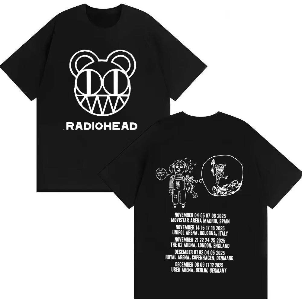 Radiohead Tour 2026 Merch Fashion T Shirts Mens Womens Aesthetic Short Sleeves Harajuku Pure Cotton Casual Hip Hop Streetwear