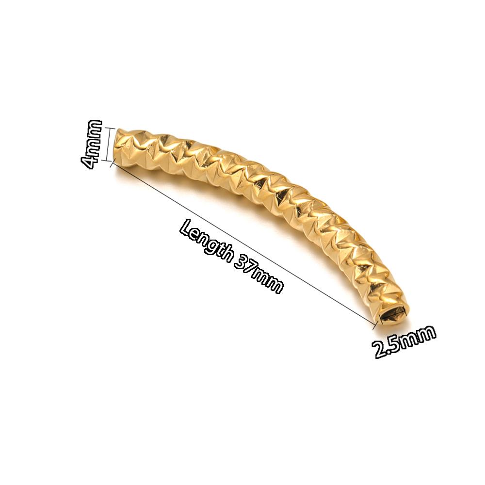 10pcs Stainless Steel Connectors Curved Tube for Jewelry Making Gold Color Straight Beads Bracelet Necklace DIY Jewelry Finding
