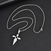 Vnox Cross Pendant Necklace for Men Boys, Gold Silver Color Stainless Steel Black Onyx Inlay Box Chain Punk Hip Hop Jewelry Gift