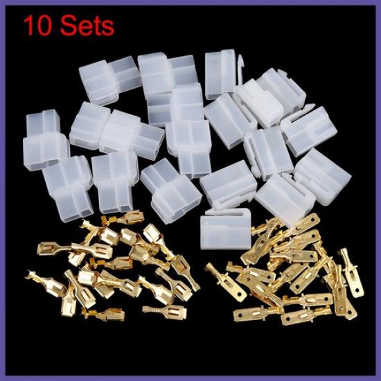10 Set 2 Pin Auto Vehicle Electrical Wire Connector Male Female Terminal Housing