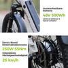 Elektrofahrrad DERUIZ Faltbares E-Bike 2.0 Peridot 20", 48V 500Wh Akku, 8-Gang, Hydraulische Bremsen, Maximale Reichweite 150 km