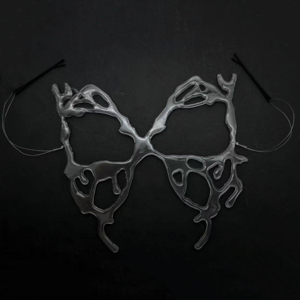 Resin Butterfly Mask Transparent Masquerade Props Retro Halloween Masks  Game Party