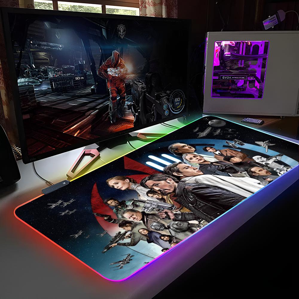 S-Star Cool W-warse Mouse Pad RGB Backlit Mouse Pad Laptop Mouse Pad Laptop Gamer Computer Desk Gaming Accessories