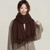 Womens Winter Warm Scarf Knitted Faux Cashmere Solid Color Thick Cozy Neck Wrap Stylish Everyday Accessory