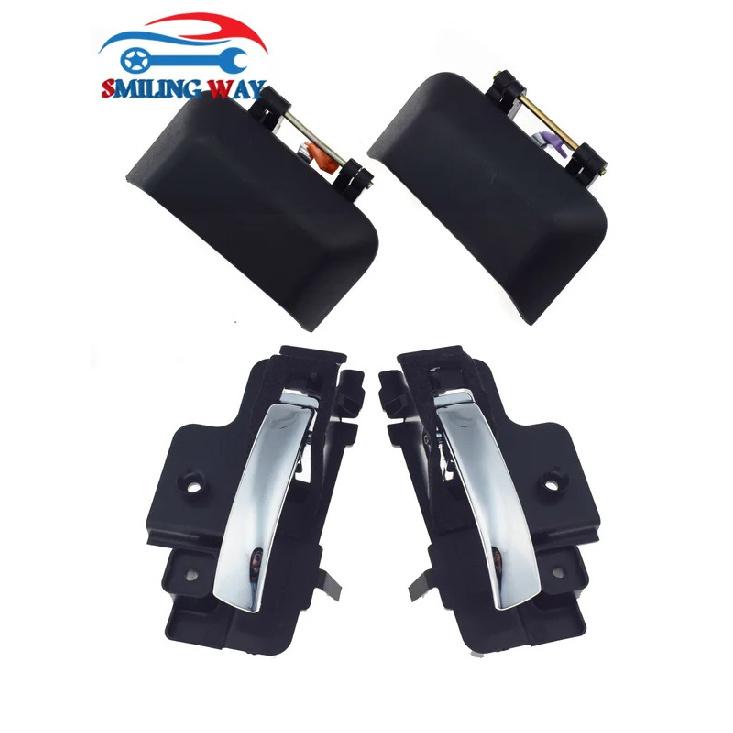 4 Pcs Rear Lerft & Right Black Car Black Outside & Chrome Ide Door Handle For Jeep Compass 2.0L 2.4L 2007 2008 2009 2010