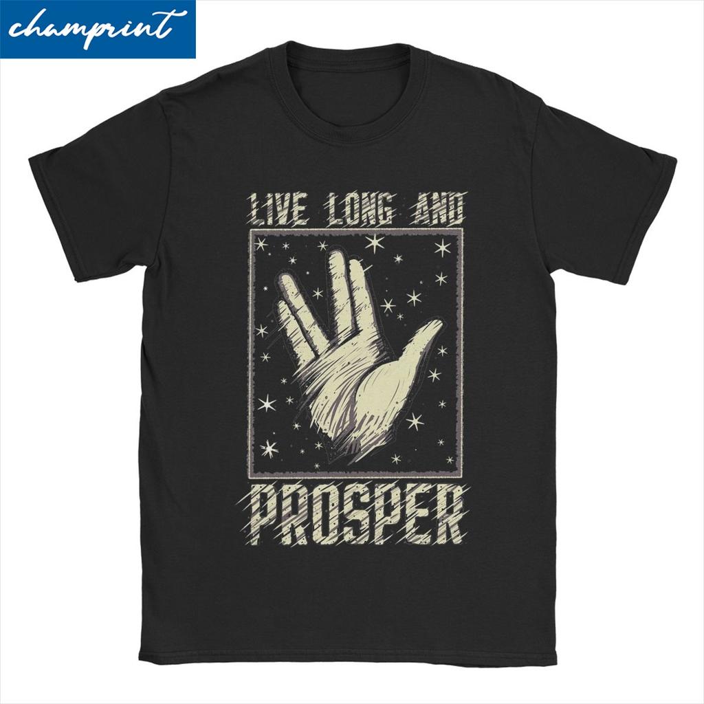 Lebe lang und in Frieden Film Herren Damen T-Shirts StarTrek Vulkan Neuheit T-Shirts Kurzarm T-Shirt Reine Baumwolle Druck Kleidung