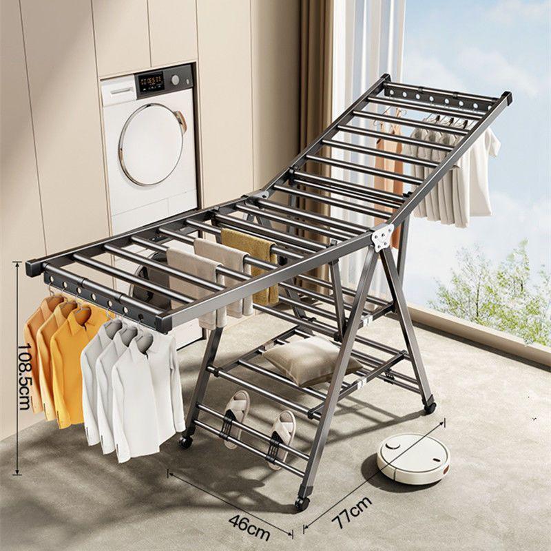 Indoor Foldable Clothes Drying Rack: Floor-Standing Design for Home, Balcony, Bedroom, Baby Clothes and Quilts