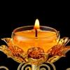 Retro Metal Lotus Lamp Zinc Zinc Alloy Butter Lamp Holder Gold Candle Holder  Meditation