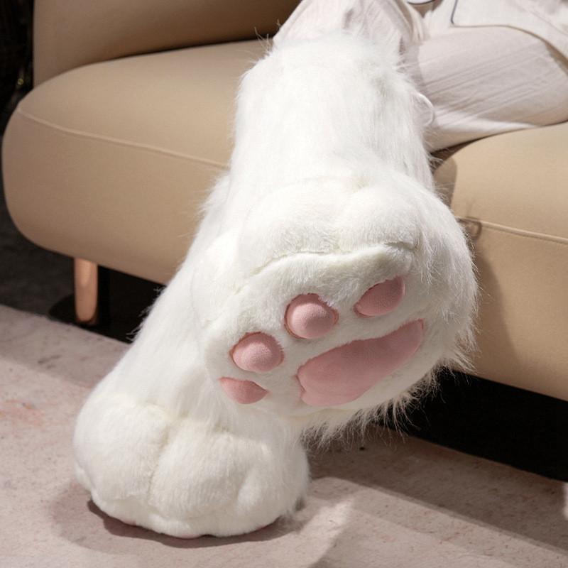 Cartoon Cat Paw Hand Warmers With Soft Short Plush For Winter Students