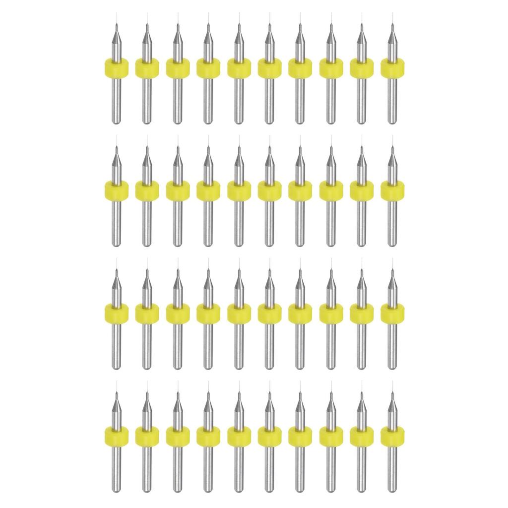 uxcell PCB Drill Tungsten Rotary CNC Printed Circuit Micro Drill Pack of 40 Bits, 0.2mm Carbide, Tool, Jewelry, Engraving, Board, Bits, 1/8" Shank,