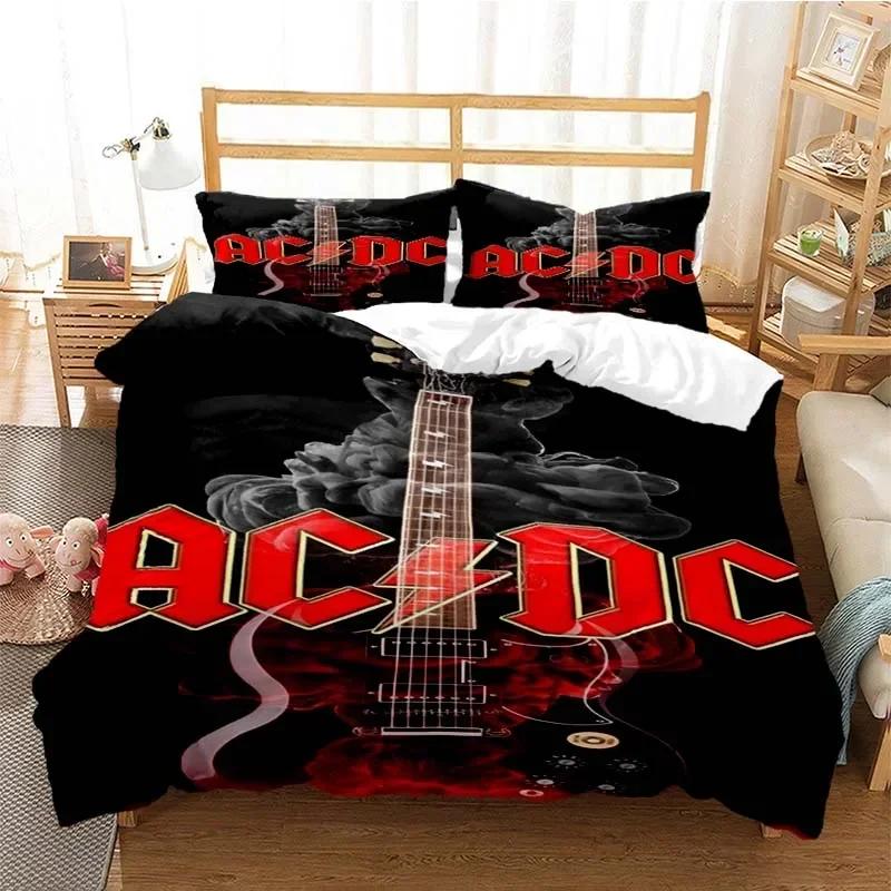 3D-gedrucktes AC/DC Rockband Bettwäscheset Einzelbett Twin Doppelbett Queen King Cal King Größe Bettwäscheset
