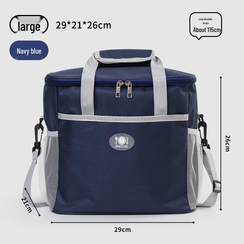 Large Capacity Insulated Picnic Bag with Ice Pack, Portable and Durable Lunch Box, Aluminum Foil Lining, Thickened Bento Bag for Outdoor Use.