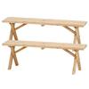 Fuji Boeki Garden Table Set BBQ Table Bench Set Width 120 X Depth 75 X Height 65cm Natural For 4 People With Stove Space With Parasol Hole Cedar Wood