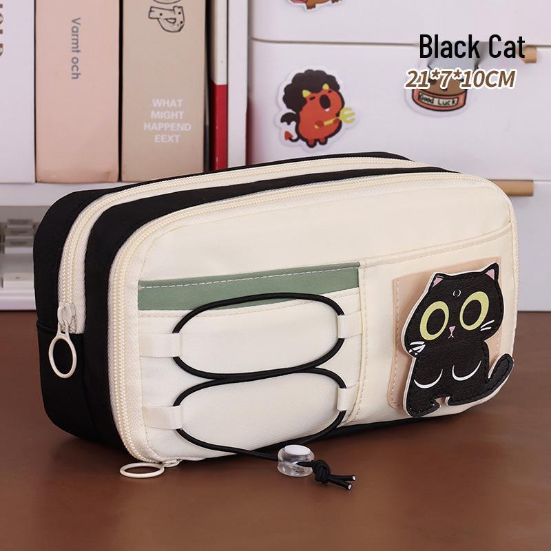 Trousse de creioane Teddy Multi-Strat Color Block Capacitate Mare: Geantă de mână multifuncțională de înaltă valoare pentru elevii din ciclul primar și gimnazial