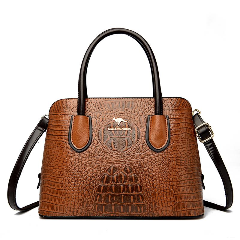 

Женская новая сумка через плечо из искусственной кожи с крокодиловым узором, женская роскошная дизайнерская сумка, модная большая вместительная сумка для покупок