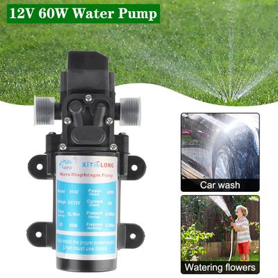 Landbouw Elektrische Waterpomp 60W Zelfaanzuigende Boosterpomp Micro Hogedruk Membraan 5L/min Watersproeier Autowas DC12V