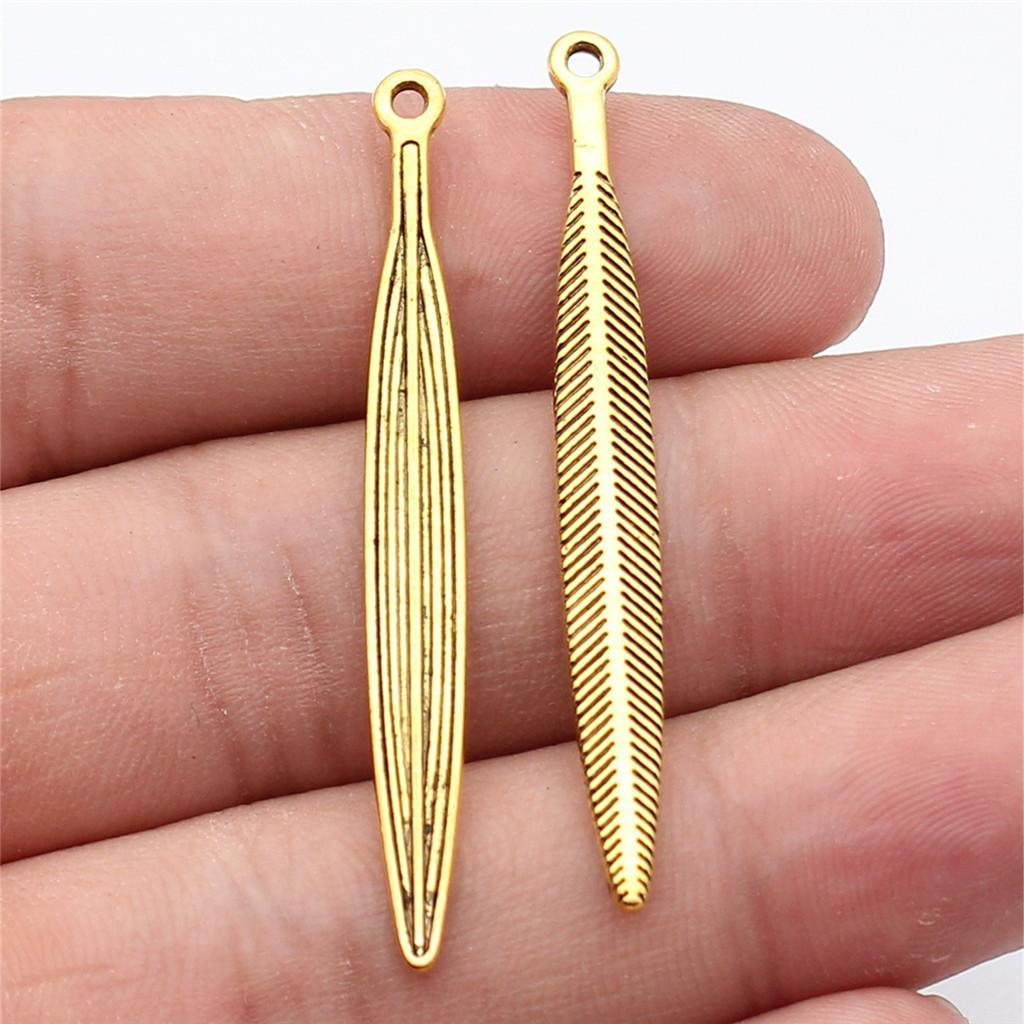 Feathers Leaf Nature Charm Antique Bronze Zinc Alloy Jewelry Making Supplies Bracelet Making Style Pendants
