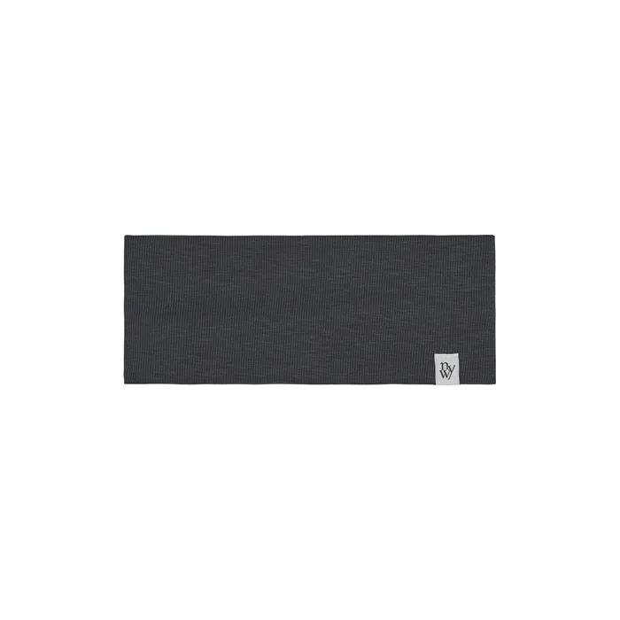MINIMAL RIBBED WIDE HAIR BAND BANDANA_charcoal