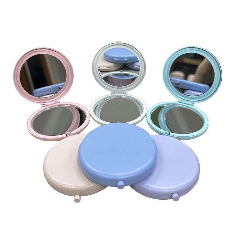 Flip Open Folding Compact Mirror, Zinc Alloy Portable Vanity Mirror for Purse Travel, Small Pocket Makeup Tool