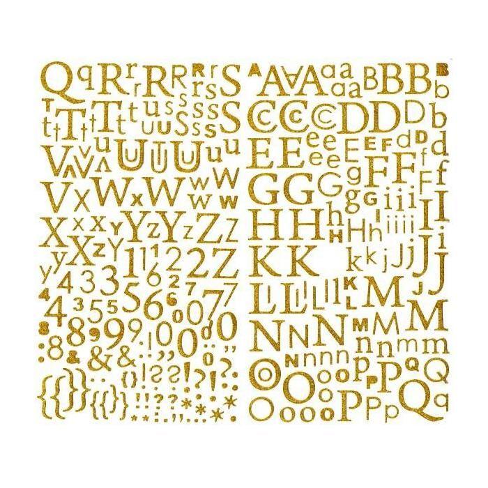 Gold Glitter Sticker Alphabet