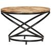 Salontafel Zwart 60x60x40 cm Ruw Mangohout Massief Hout