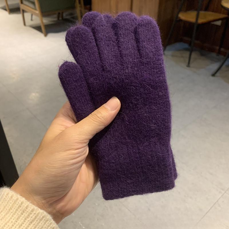 Women Men Cashmere Elastic Outdoor Full Finger Gloves Warm Thick Winter Gloves Mittens