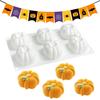 Halloween Pumpkin Silicone Mold 6-Cavity Non-Stick Pumpkin Cake Mould For Baking Chocolate Cupcake Jelly Dessert Treats Cake