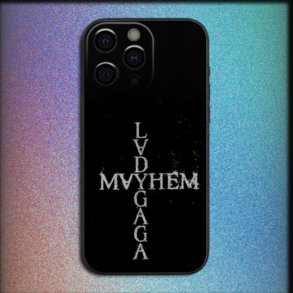L-LADY GAGA MAYHEM Phone Case For iPhone 16,15,14,13,12,11,Pro,X,XS,Max,XR,Plus,Mini Soft Black Cover
