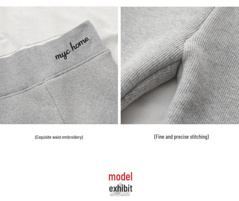 Damen Lammwoll-Leggings mit hohem Bund und Samtfutter - Warme, dicke, kältebeständige Winterhose