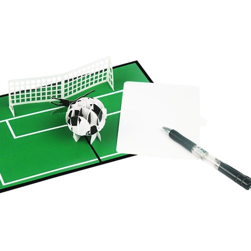 Football Soccer 3D Pop-Up Greeting Card for All Occasion Festival Holiday Paper Card Birthday Wedding New Year Postcards