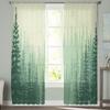 Simple Woods Green Trees Tulle Voile Curtains Bedroom Hotel Home Decor Living Room Chiffon Printed Drapes Light Filtering Polyester Area Window