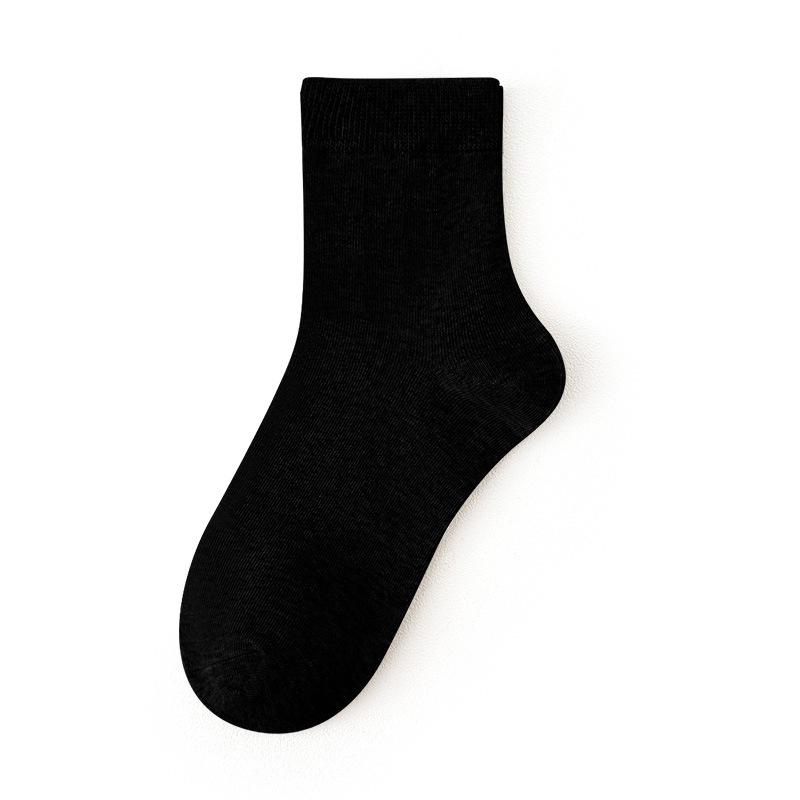 Men's Spring and Autumn Pure Color Business Breathable Sweat Absorbing Tube Cotton Socks