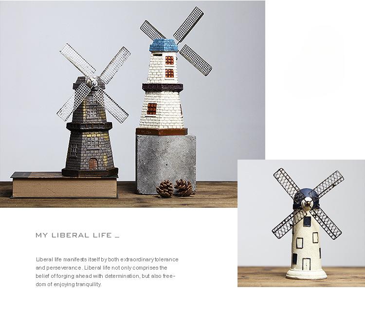 Xianci Väderkvarn Modell Bokhylla - Retro Bokhylla & Dekorationer för Vardagsrum & TV-möbel