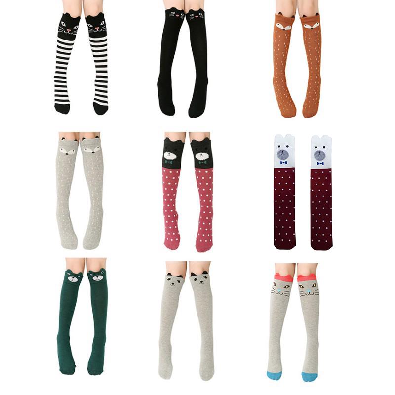 Barnstrumpor Kammad bomull Baby Barnstrumpor Knälånga Rävstrumpor