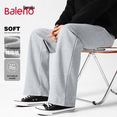 Baleno Herren Lässige Weitbein-Hose mit Kordelzug
