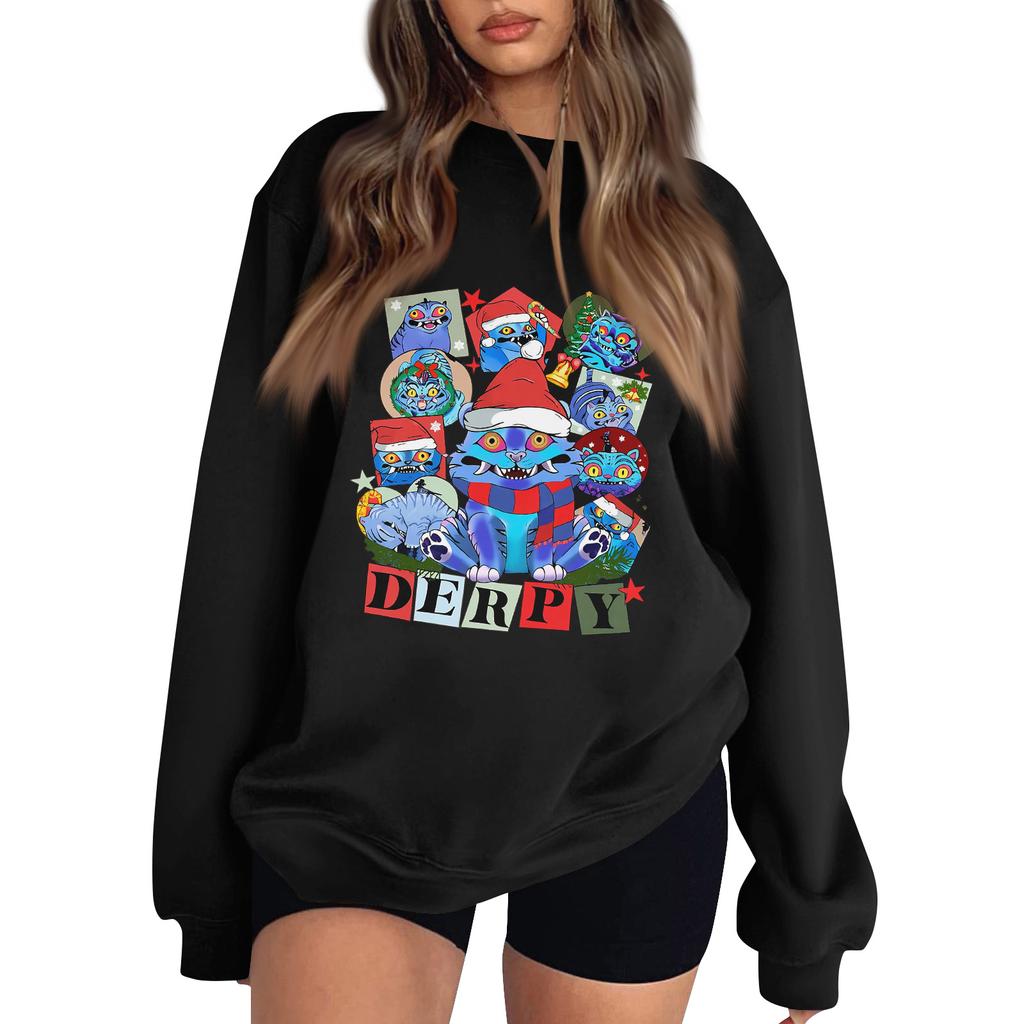 Women's Fashion Long-Sleeve Pullover Sweatshirt With Fun Movie-Themed Print