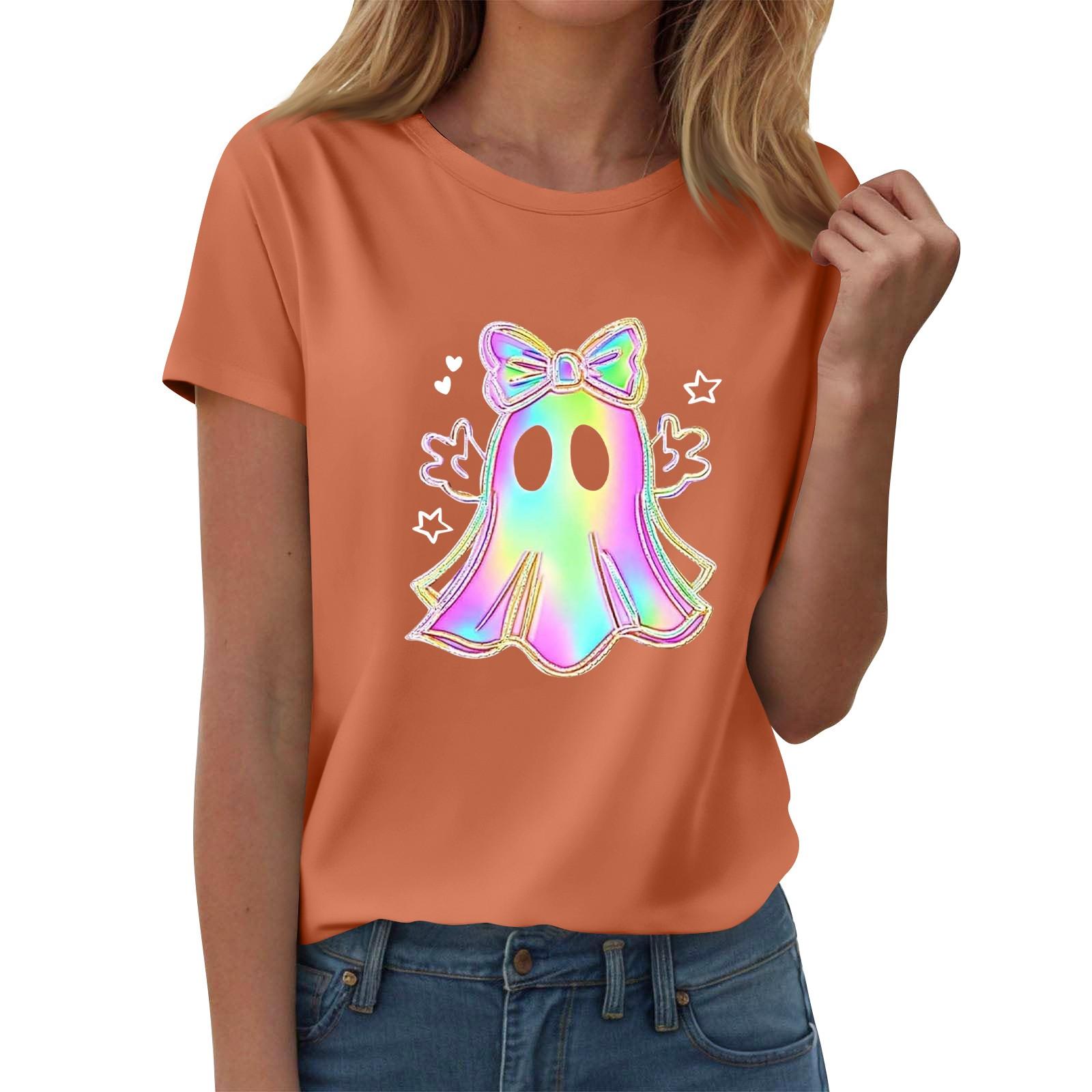 

Женские футболки, Женские топы с коротким рукавом, Летняя мода, Повседневные стильные футболки с круглым вырезом, Туники S шафрановый